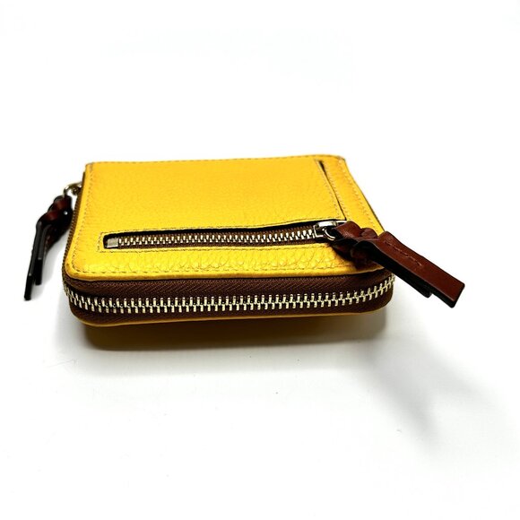 Dooney & Bourke Pebble Grain Small Zip Around Wallet — Dandelion Yellow — EUC - Picture 5 of 15